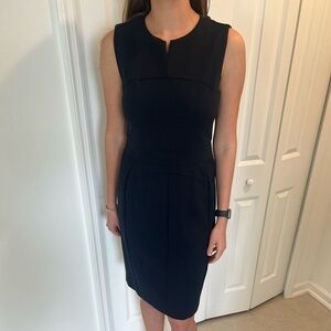 Classic Sleeveless Black Sheath Dress - Women's
